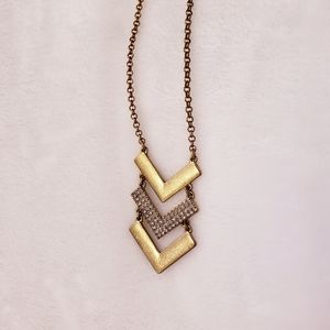 J Crew Rustic Gold Arrow Necklace